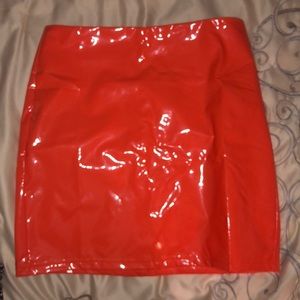 flashy neon orange skirt